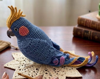 Realistic Crochet Cockatiel Pattern PDF, Amigurumi Bird Tutorial, Lifelike Cockatiel with Wire Claws, Bird Lover Gift, Diva Crochetaria