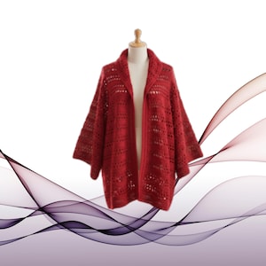 Oversized Mesh Crochet Kimono Pattern| Lightweight Summer Cardigan Design |Boho Filet Crochet Top | Customizable Vertical Panel PDF Tutorial