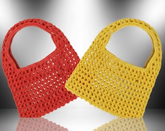 Mesh Crochet Bag PDF Pattern: Beginner Seamless Market Tote, Instant Download