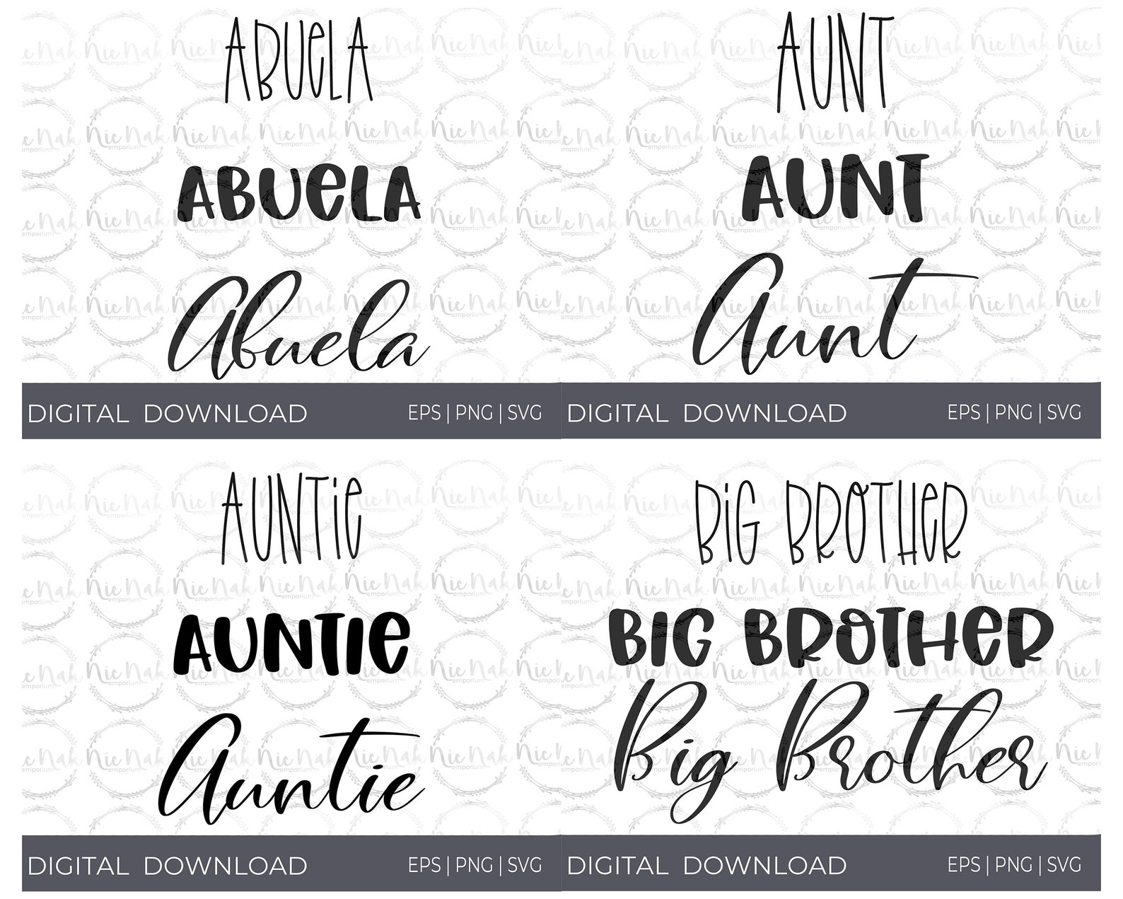 24 Family Scripts in Three Fonts Each Svg Png Eps Digital Download ...