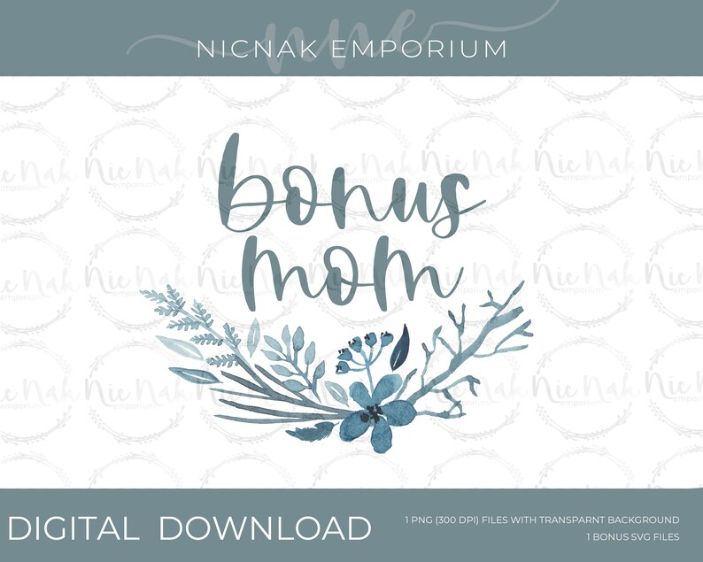 Download Bonus Mom SVG PNG Digital Download Instant Download | Etsy