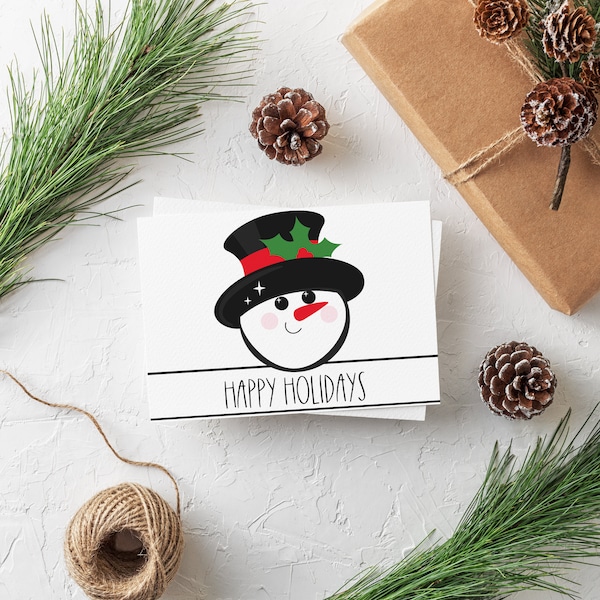 Happy Holidays Snowman | jpg | pdf | png | svg| Digital Download | Instant Download | Text | Cricut|