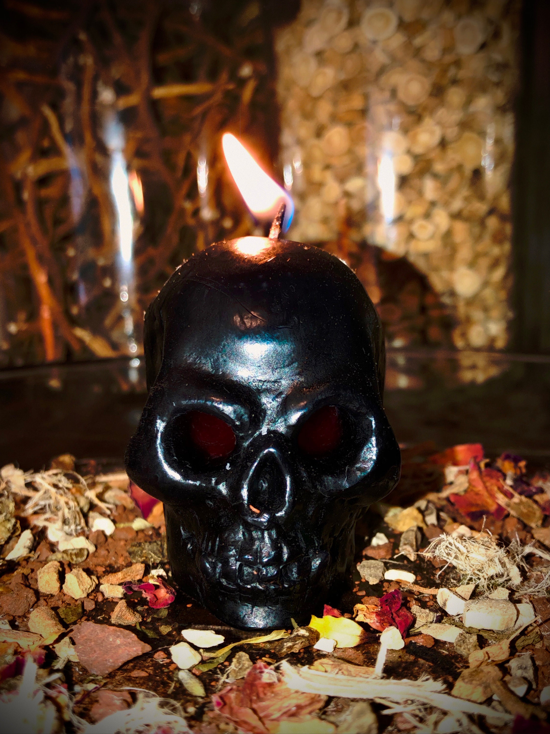 Way To Celebrate Halloween Bleeding Skull Candle, Unscented 