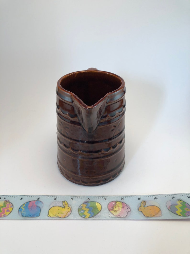 Vintage Marcrest Brown Daisy Dot Stoneware Pitcher Etsy