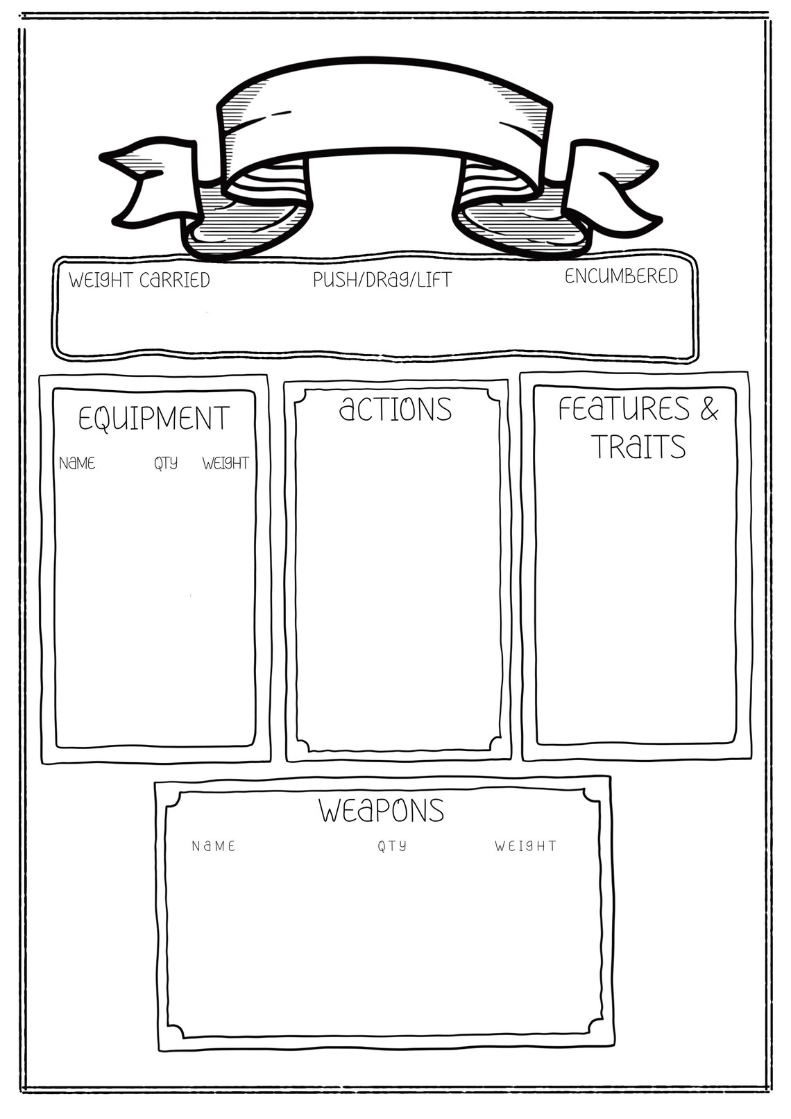 4 Page Dnd Illustrated Character Sheet - 5E Printable PDF - Etsy