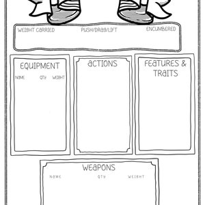 4 Page Dnd Illustrated Character Sheet - 5E Printable PDF - Etsy