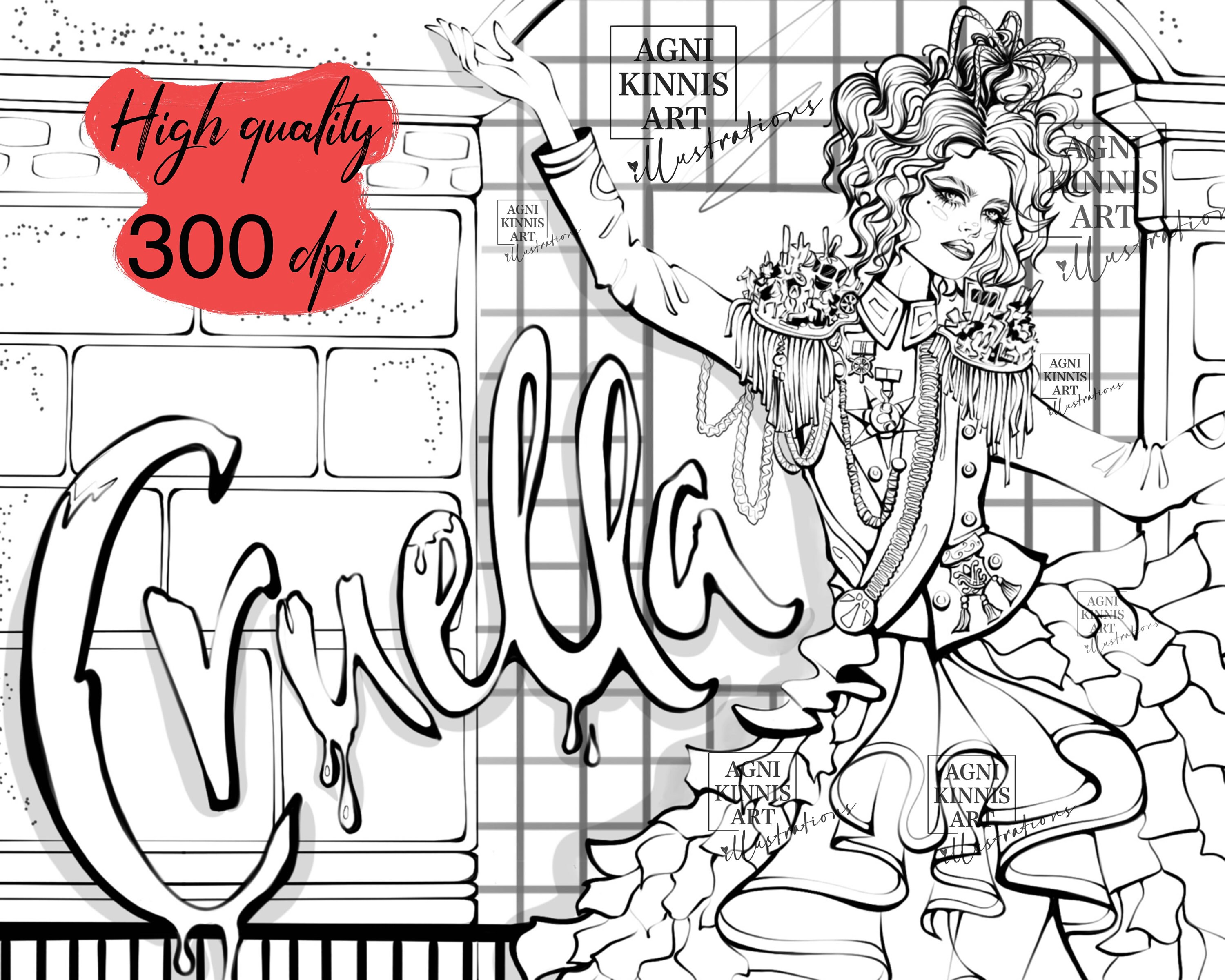 Cruella Deville Coloring Pages
