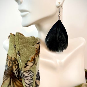 Black Feather Earrings