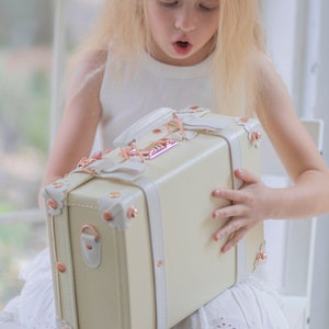Heirloom-Style Leather Baby Keepsake Box, Memory Case, Suitcase Memory Box, Suitcase by Daisy Fields - Elegant Baby Shower Gift