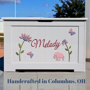 3D Personalized wooden toy box or wooden elements only by Daisy Fields. “Sweet Garden” Collection