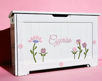 3D Personalized wooden toy box or wooden elements only by Daisy Fields. “Sweet Garden” Collection