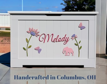 3D Personalized wooden toy box or wooden elements only by Daisy Fields. “Sweet Garden” Collection