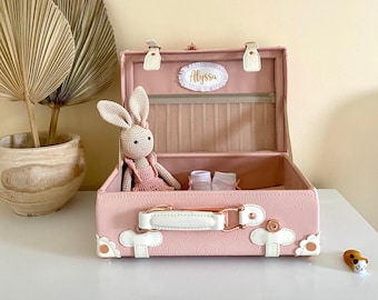Personalized Baby Keepsake Box, Memory Case, Suitcase Memory Box, Vintage Suitcase - Elegant Baby Shower Gift