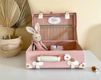 Personalized Baby Keepsake Box, Memory Case, Suitcase Memory Box, Vintage Suitcase - Elegant Baby Shower Gift