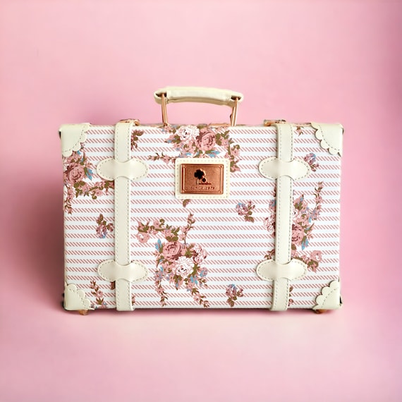 Floral Keepsake Box, Memory Case, Suitcase Memory Box, Personalized Suitcase - Elegant Baby Shower Gift