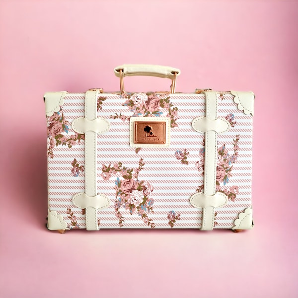Vintage Floral Keepsake Box, Memory Case, Suitcase Memory Box, Vintage Suitcase - Elegant Baby Shower Gift