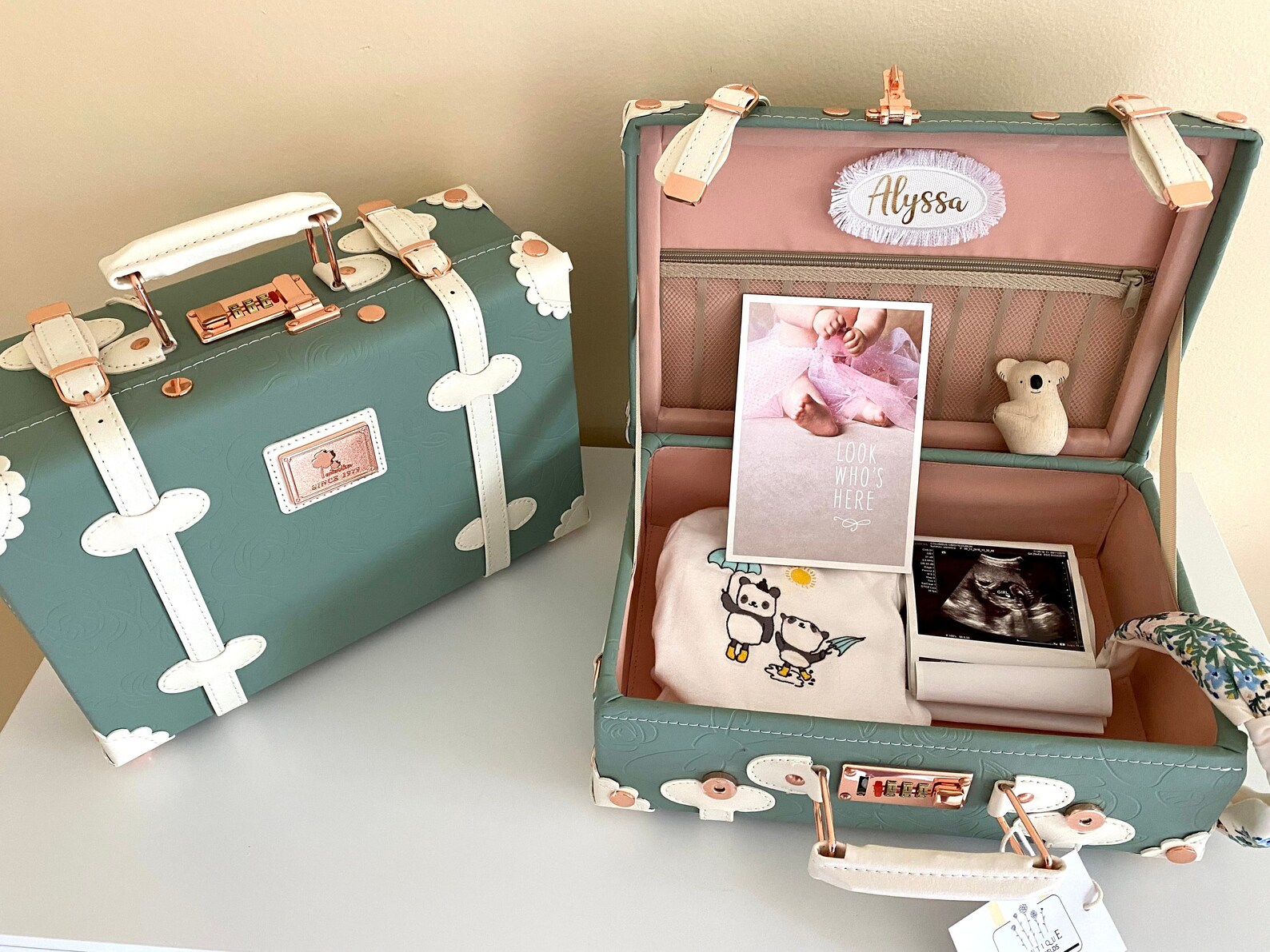 Emerald Green - Personalized Baby Keepsake Box, Memory Case, Suitcase ...