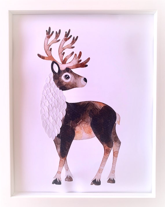 Cut Paper & Watercolor Animal Art 3D Nursery Wall Art 11X14 | Etsy