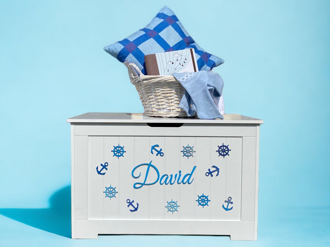 3D Personalized Toy Chest in Nautical Design Etsy