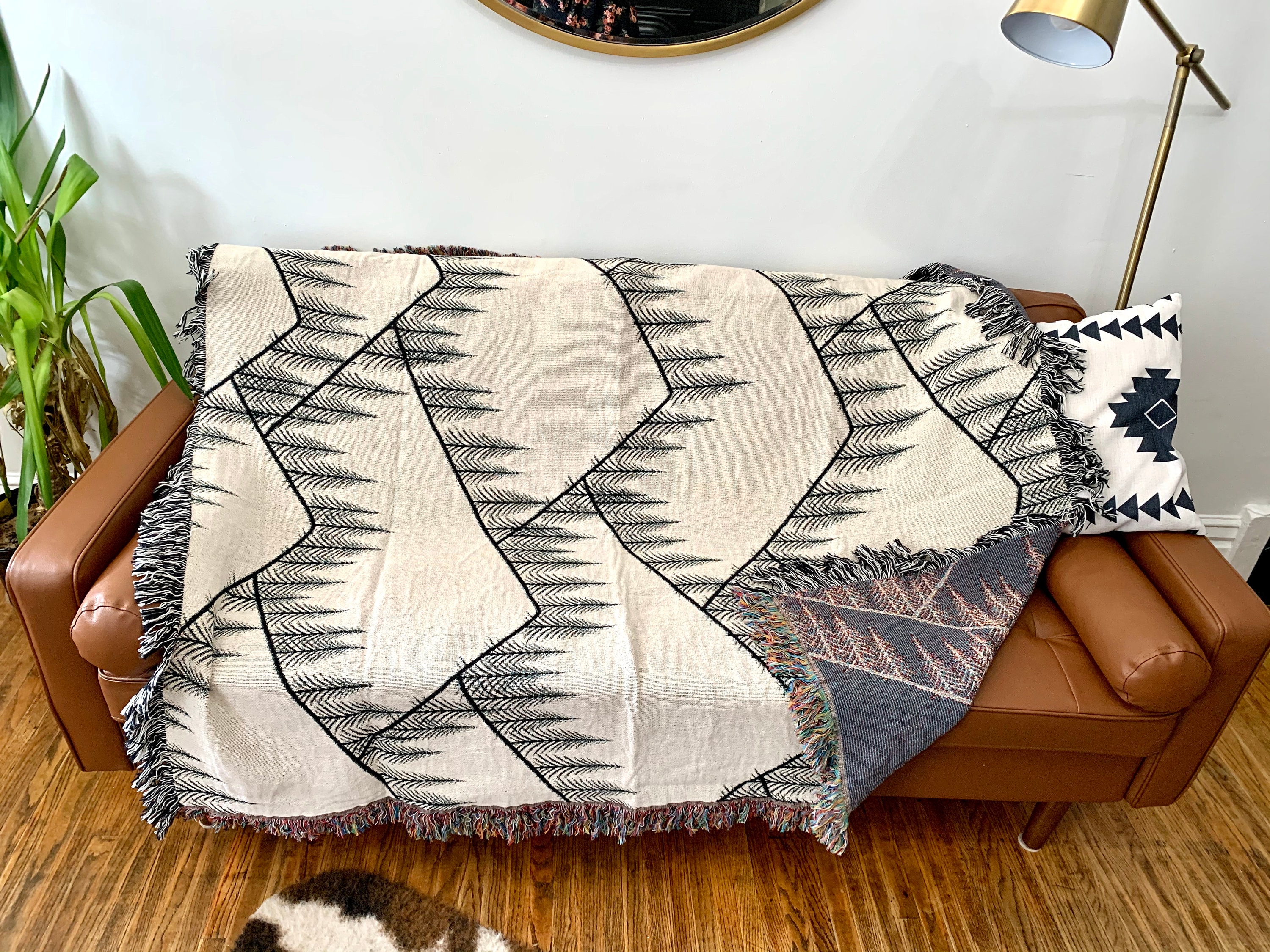 Art Woven Blanket. Boho. Minimalist Tapestry. Christmas Tree ...