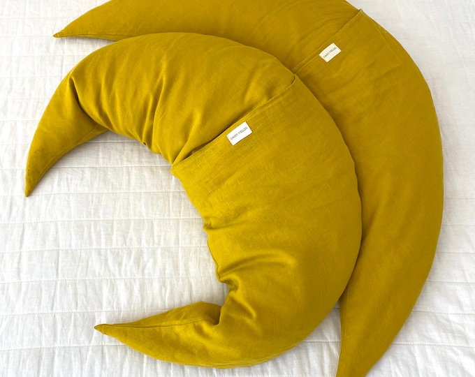 Natural Moon Support Pillow for Rest & Comfort - Daisy Fields Collection. Daisy Fields Moon Pillow.