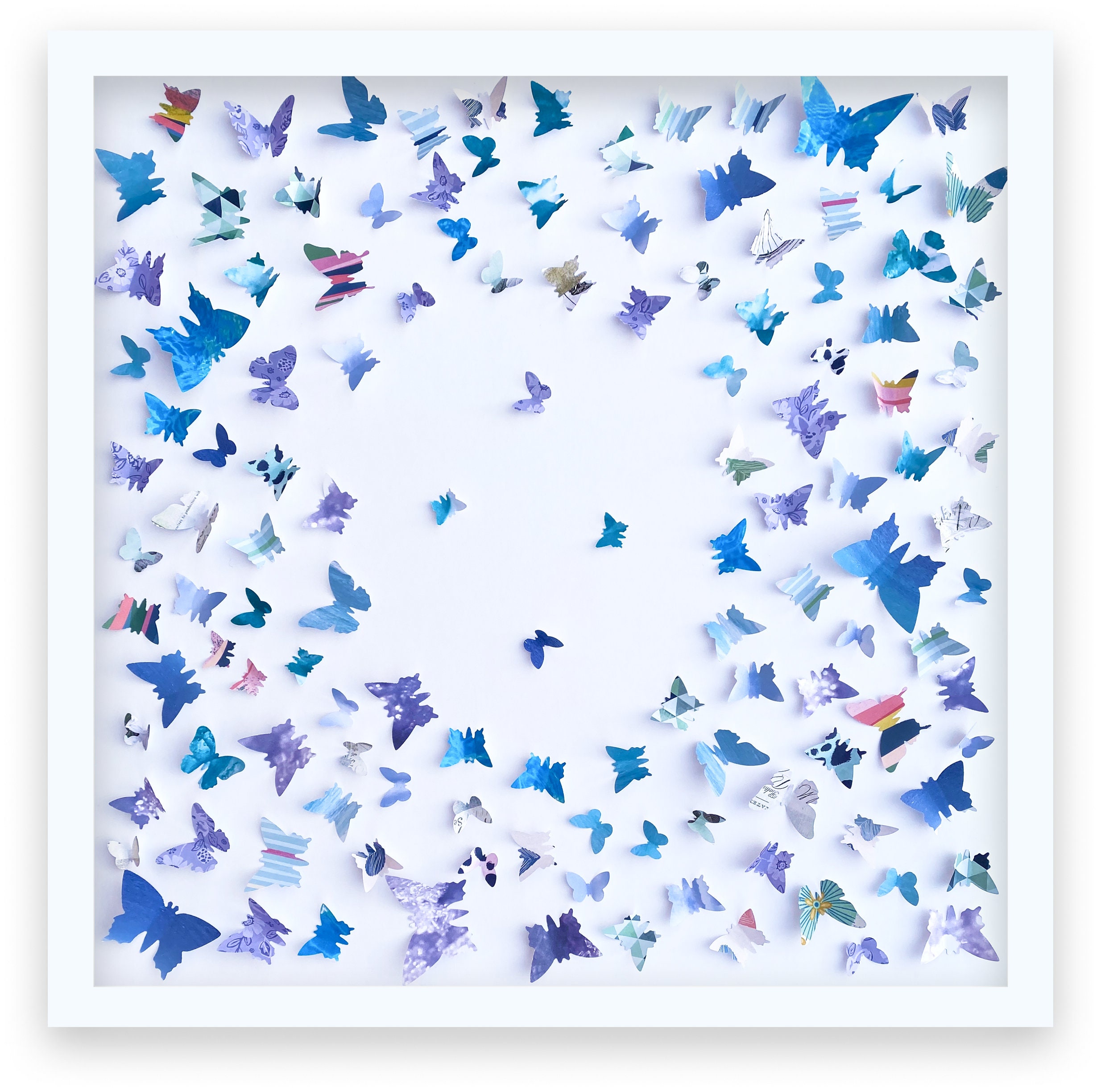 Scattered Butterflies. Blue&purple. Modern Wall Decor. Etsy