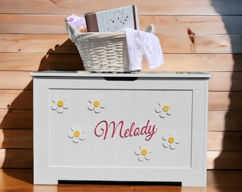 3D Personalized wooden toy box or wooden elements only by Daisy Fields. “Sweet Garden” Collection