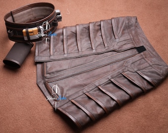 Conjunto completo de cinturón y falda de cuero inspirados en The Armorer.