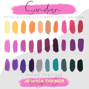 Procreate Palette | Handpicked Color Swatches | Sundown | iPad Lettering | Digital Illustration | Procreate Tool | Digital Art Summer Sunset