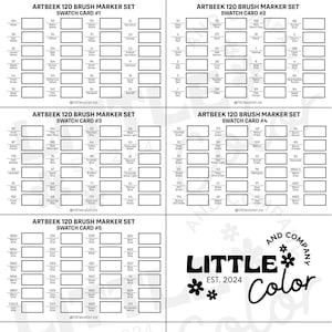 120-Color Marker Set von ArtBeek Swatch Card Printable | Alkohol-Marker-Musterkarte