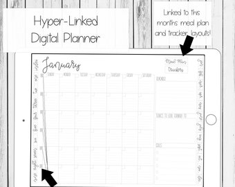 Undated Digital Planner | iPad Planner | Goodnotes 5 | Notability | PDF Planner | Digital Stickers | Bullet Journal | Planner Layout
