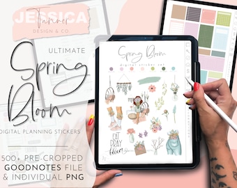 500 + Aesthetic Spring Digital Planner Stickers | Digital Planner | Bullet Journal | Goodnotes Stickers | iPad Planner