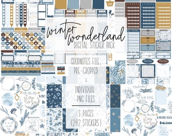 Winter Wonderland Digital Planner Stickers | Winter Stickers | Christmas Stickers | Christmas Planner | 292 Stickers Goodnotes 5 Pre-Cropped