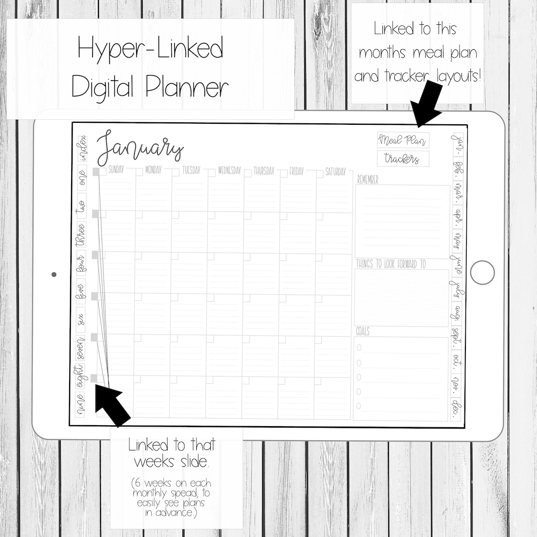 Undated Digital Planner | iPad Planner | Goodnotes 5 | Notability | PDF ...