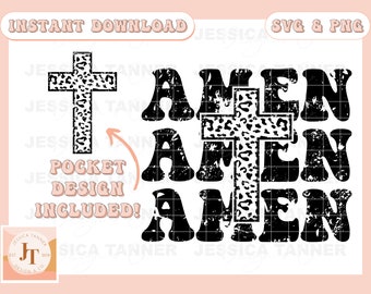 Amen Svg Png, Christian Svg, Pray Svg, Religious Svg, Bible Verse Svg, Jesus Svg, Church Svg, Sublimation Shirt Design, Cheetah Svg
