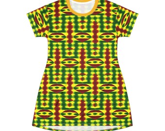 Rasta Pattern T-Shirt Dress