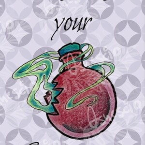 Besitze dein Magie Witchy Zitat Kunstdruck mit Heiliger Geometrie und Trankflaschen-Design