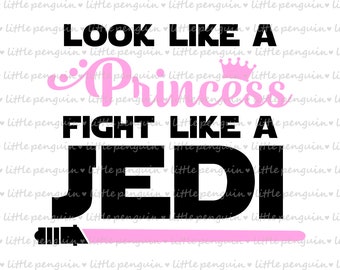 STAR WARS SVG, Jedi princess, Princess Leia, Clip Art, T-shirt, onesie, Girl cutting file, Lightsaber, digital files, instant download, 631