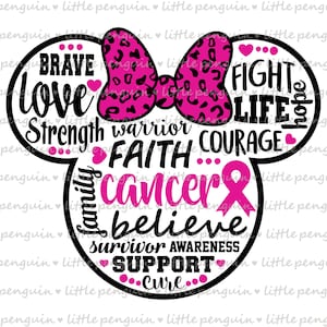 Ribbon Breast Cancer, cancer ribbon, awareness pink, animal print, Clip Art, instant download, 304