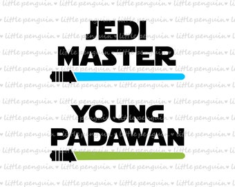 STAR WARS SVG, Jedi Master and Young Padawan, Star Wars svg, Clip Art, T-shirt, onesie, instant download, 558