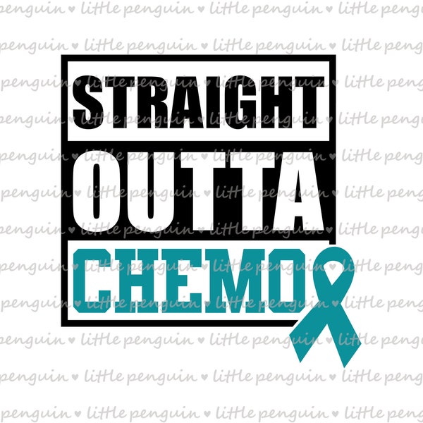 Breast Cancer, Ovarian cancer, Straight outta chemo, cancer ribbon, awareness ribbon, Clip Art, digital file, instant download, 289