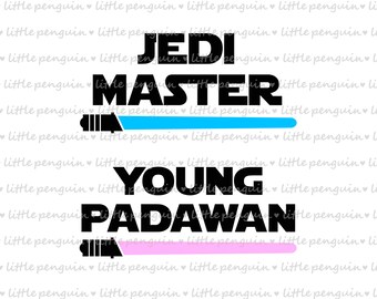 STAR WARS SVG, Jedi Master and Young Padawan, Star Wars svg, Clip Art, T-shirt, onesie, instant download, 576