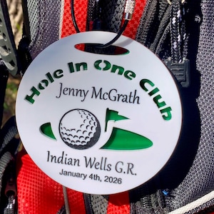 Personalized Hole In One Golf Bag Tag: Custom Golf Gift