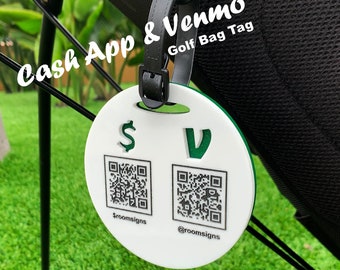 New Cash App Venmo QR Code Golf Bag Tag - Offer Your Golf Buddies Two Options For Paying Bets - Golf Instructors Payment Tool