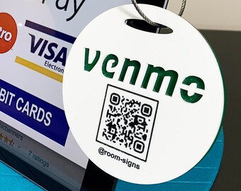 New Venmo QR Code Payment Sign For Mobile Vendors, Small Business, Salons, Barbers, Uber, Food Trucks, Coffee Shops, Musicians and DJ's