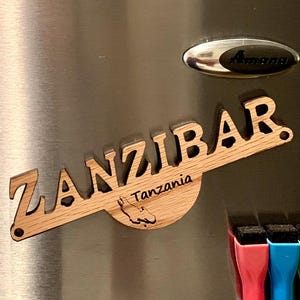Imán para nevera de Zanzíbar, decoración de la isla de Zanzíbar, regalo personalizado de Zanzíbar, recuerdo de vacaciones en Zanzíbar, regalo para vacaciones en Zanzíbar