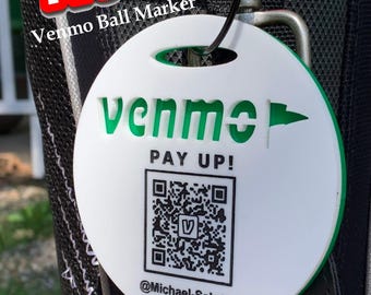 Custom Venmo QR Code Golf Bag Tag with FREE Marker