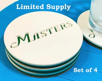 Limited Supply, Masters Coasters High Quality Acrylic Watch Augusta Week  In Style Us Open PGA The Open Great Golf Gift Fast Shipping