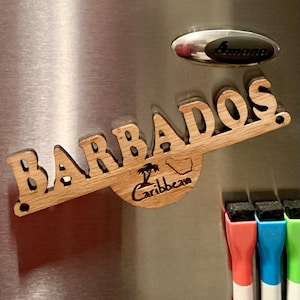 Barbados Fridge Magnet Sign, Barbados Island Decoration Custom Barbados Gift Barbados Vacation Souvenir Gift For Barbados, Barbados Wall Art