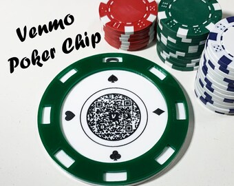 Custom Venmo QR Code Poker Chip Holder -  Get Bets Paid -  Christmas or Birthday Poker Gift Item - Poker Bag Tag - Poker Chip Holder